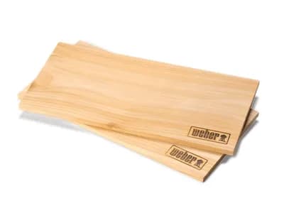 Weber Tablas de Cedro Rojo del Pacífico para ahumar, Grandes (40 x 15cm), Paquete de 2, Aroma Dulce y Suave, I (vista 1)
