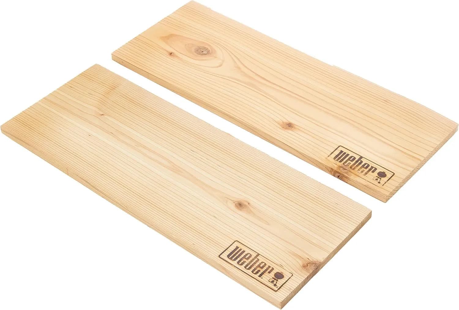 Weber Tablas de Cedro Rojo del Pacífico para ahumar, Grandes (40 x 15cm), Paquete de 2, Aroma Dulce y Suave, I (vista 3)