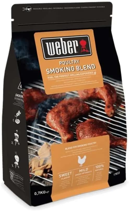 Weber Astillas para Aves (Paquete de 700g), Mezcla de Hoja caduca, nueces y árboles frutales, Producto de la UE, obtenid (vista 2)