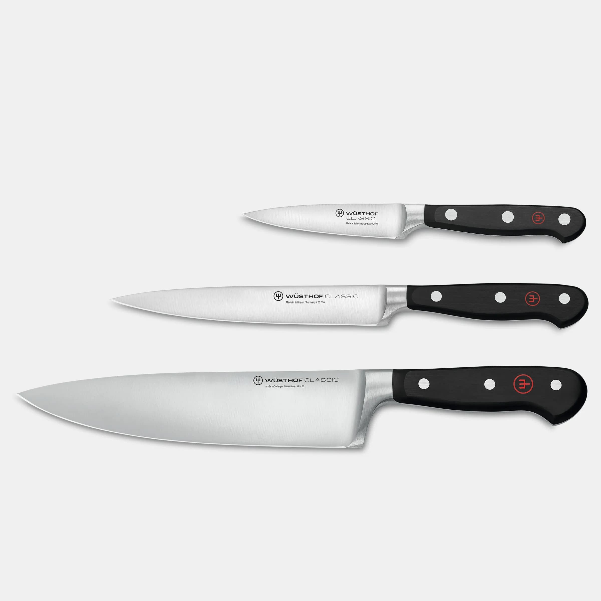Wüsthof Classic juego 3 cuchillos cocinero utility pelar acero Solingen (vista 1)