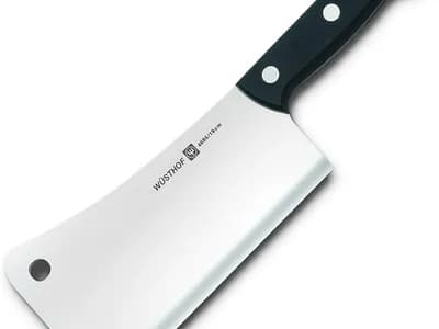 Cuchillo de carnicero Wüsthof Classic Cleaver 4685/19 de 19 cm con hoja ancha forjada y mango negro (vista 1)