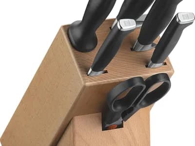 Juego de cuchillos Zwilling Twin Four Star II de 7 piezas con taco soporte y hojas forjadas de acero especial (vista 1)