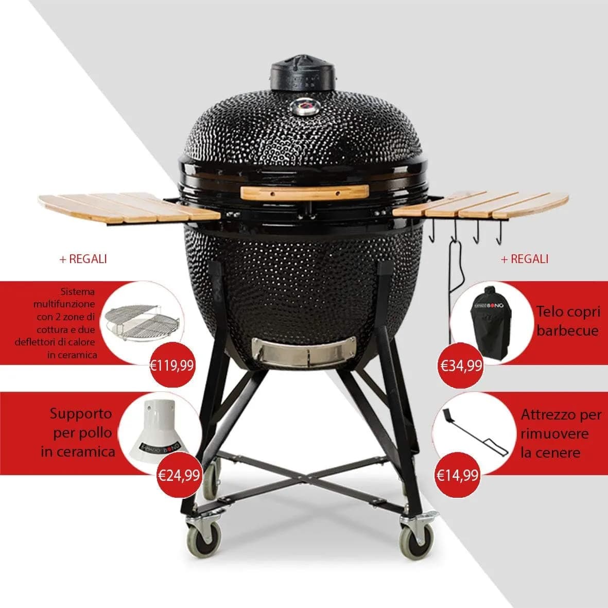 Kamado Bono Grande Limited en un jardín de Torrevieja