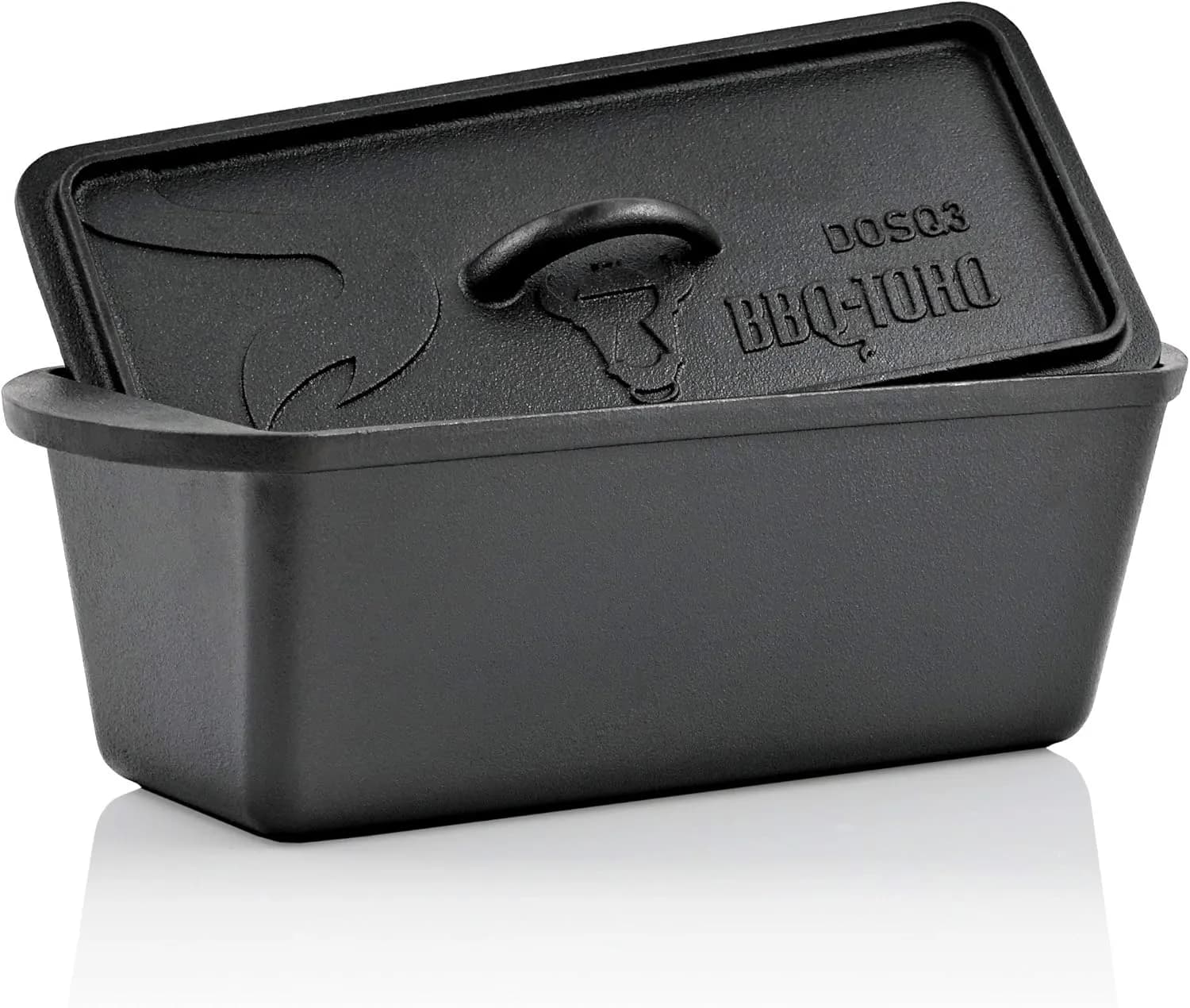 BBQ-Toro Horno holandés para Hornear Pan | 3 Litros | Olla de Hierro Fundido | Curado - pre-Seasoned | Asador con Tapa | (vista 1)