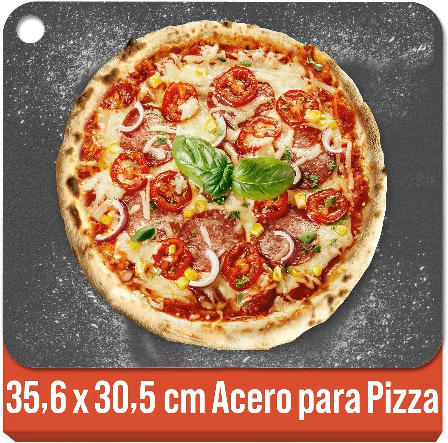 Chef Pomodoro Pizza Steel, Piedra Pizza Horno Acero, Compacta 35,6x30,5cm (vista 1)