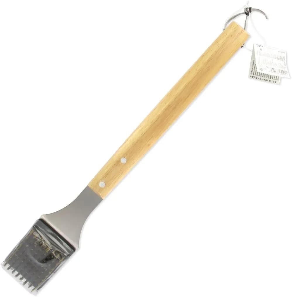 Fackelmann Cepillo de Barbacoa con Rascador, Cerdas de Latón y Mango de Madera 42 cm (vista 1)