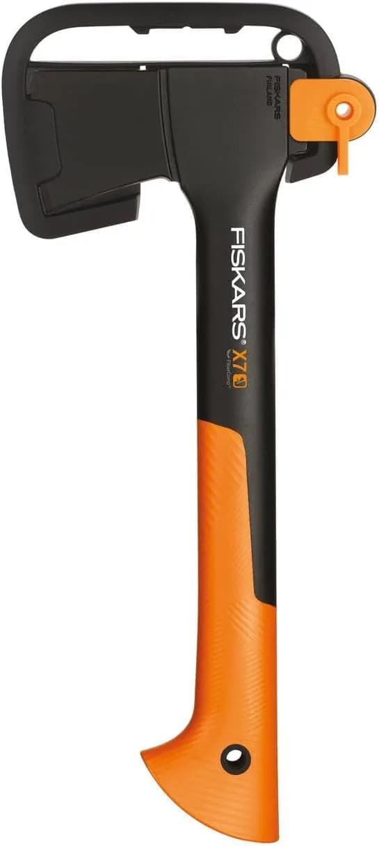 Fiskars Hacha pequeña Universal, Longitud: 35,5 cm, Capa Antiadherente (vista 1)
