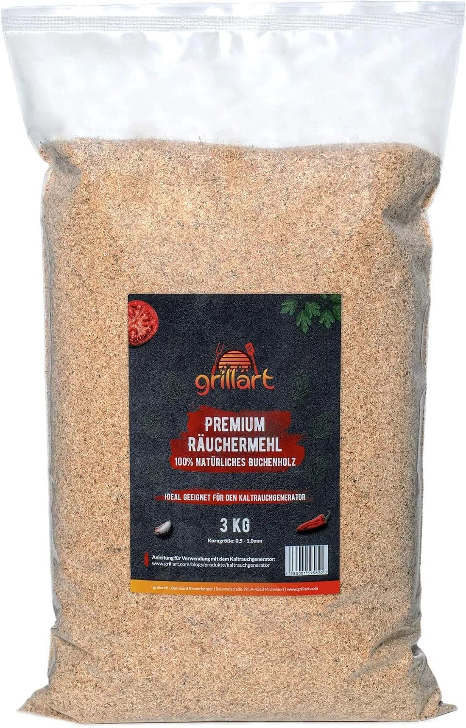 grillart Premium Harina de haya – 3 kg – ideal para fumar en frío – 100% madera de haya natural (vista 1)