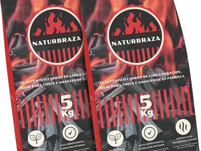 Carbón Vegetal de Marabú Pack 10 kg (2 x 5 kg) – Carbón Natural para Barbacoas y Parrillas, 100% Natural sin Aditivos, A (vista 1)