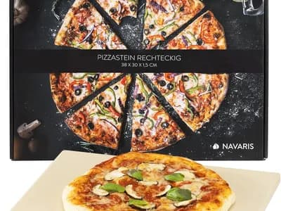 Navaris Piedra para Pizza de Cordierita Rectangular XL (38×30×1,5 cm)