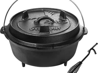OVERMONT Dutch Oven Olla Horno Holandesa de Hierro Fundido 6.3L Diámetro 29,7Cm Cazuela con Tapa (Olla + Tapa) (vista 1)