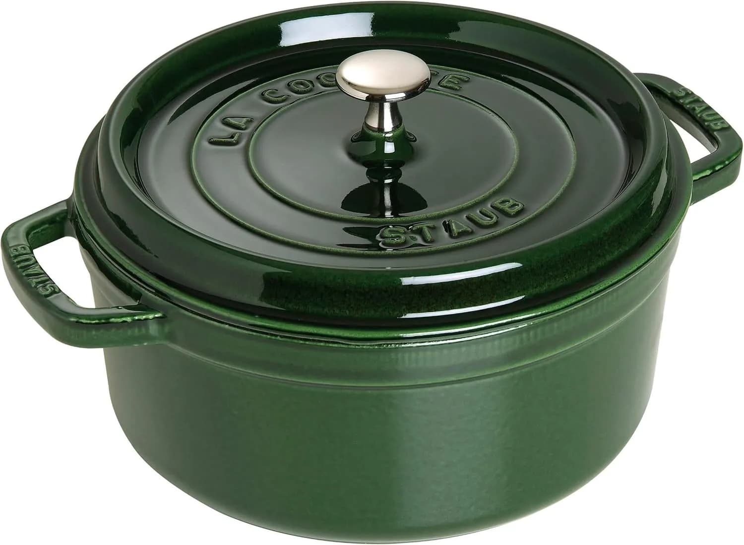 STAUB Cacerola/Cocotte de Hierro Fundido, 24 cm de Diámetro, 3,8 L, Verde Albahaca (vista 1)