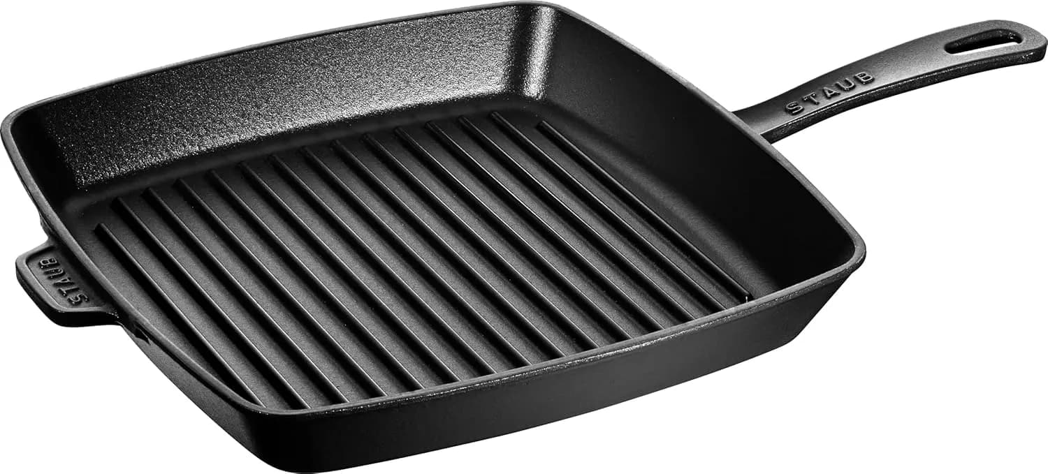 STAUB 40501-107-0 - Sartén parrilla (hierro fundido, apta para inducción, 30 cm), color negro (vista 1)