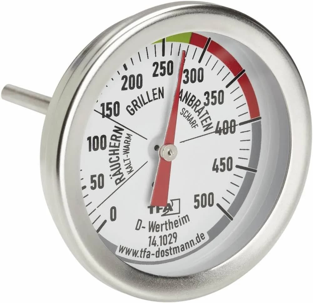 TFA Dostmann 141029 - Termómetro para barbacoa, medición de temperatura de la cámara de cocción, acero inoxidable, 18/8, (vista 1)