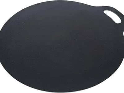 Victoria Plancha Cocina Inducción Hierro Fundido Esmaltado, Budare 38cm para Pizza, Crepes, Tortitas, Fuego, Barbacoa, H (vista 1)