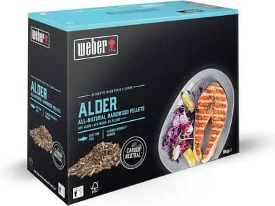 Weber Pellets de Madera - Madera de Aliso (8kg), ahumar Pescado, Madera 100% Natural, Producto de la UE, certi (vista 1)